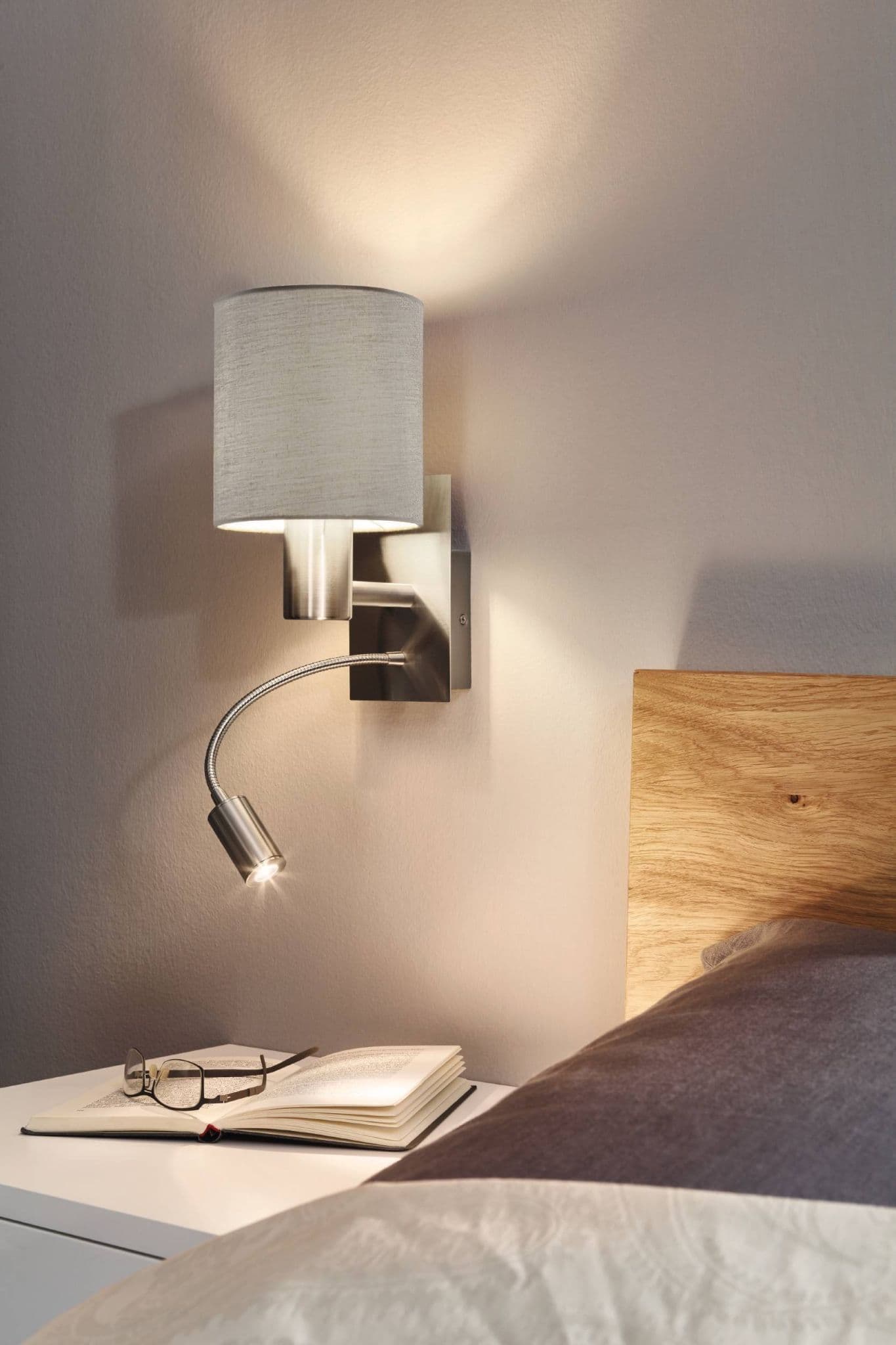 Eglo Бра PASTERI cо светод. подсветкой для чтения, 1х40W (E27), 1х3,5W (LED), L150, H380, A195, сталь, ни 96478 — миниатюра 2