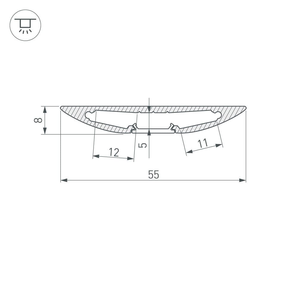 Arlight Профиль ALM-FLAT-R-2000 ANOD (Алюминий) 026712 — миниатюра 2