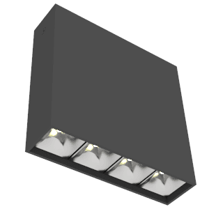 Varton Светодиодный светильник DL-Box Reflect Multi 1x4 накладной 14 Вт 3000 К 150х40х150 мм RAL9005 черный муар 24° DALI V1-R0-90253-20D20-2001430