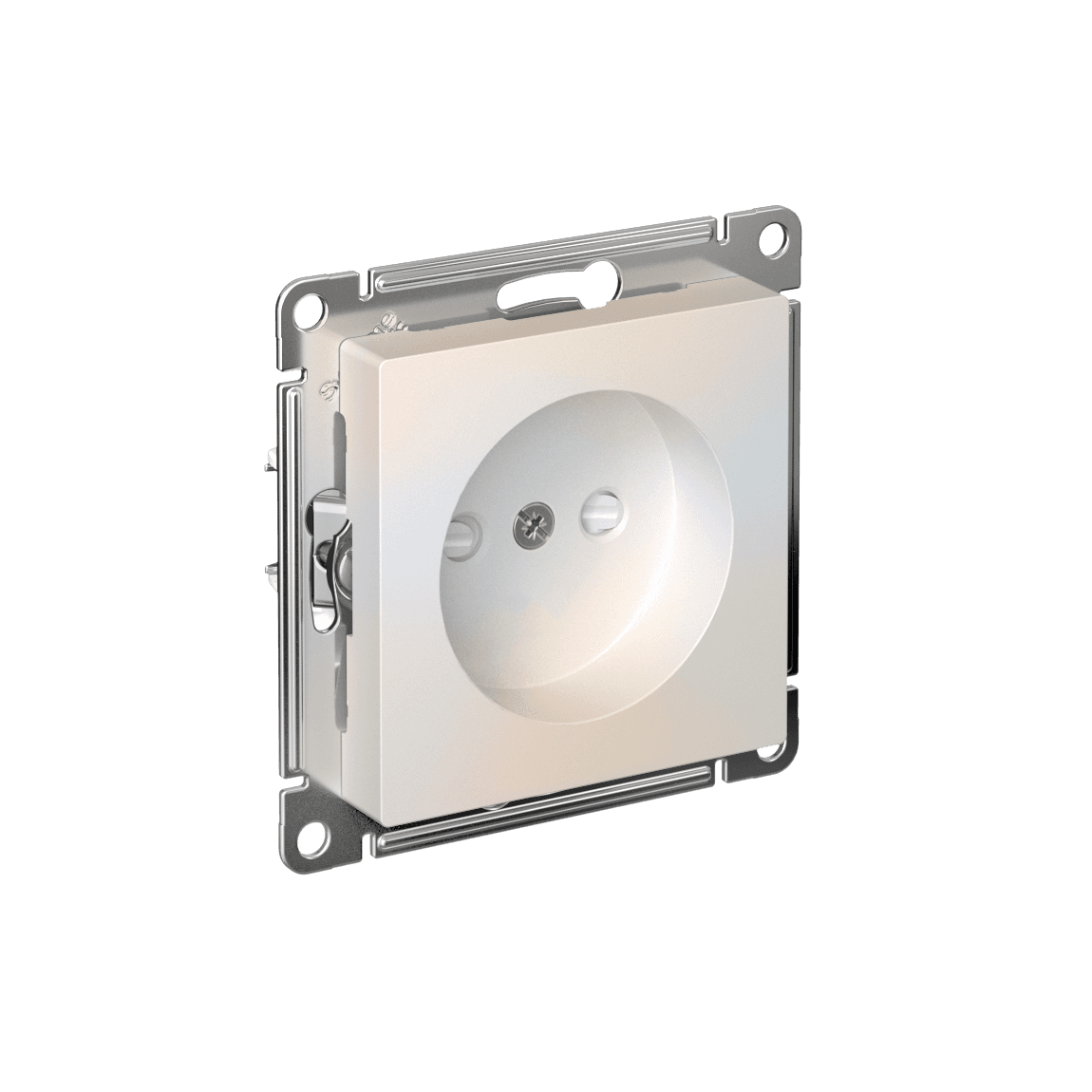 Systeme Electric AtlasDesign Жемчуг Розетка без заземления со шторками, 16А, мех., быстрозажим. клем. — миниатюра 1