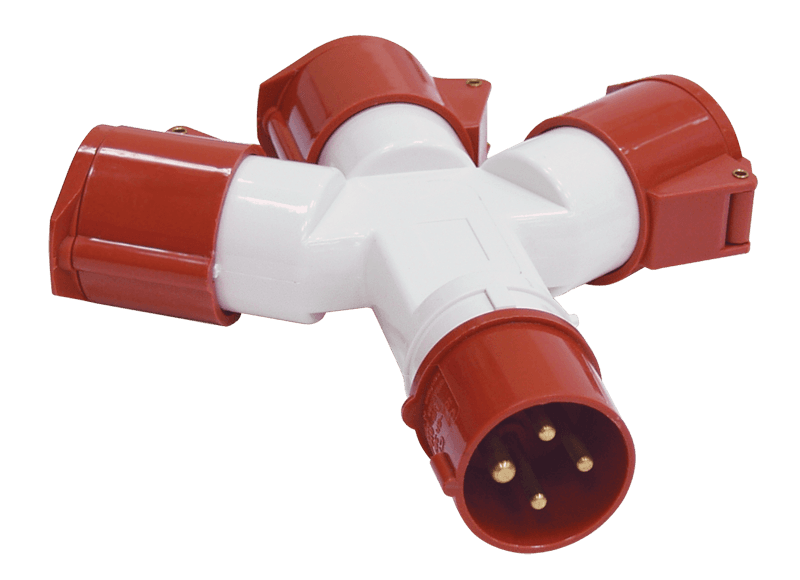 IEK Адаптер трехлучевой TS1013-214 3Р+РЕ 16А 380В IP44 — миниатюра 2