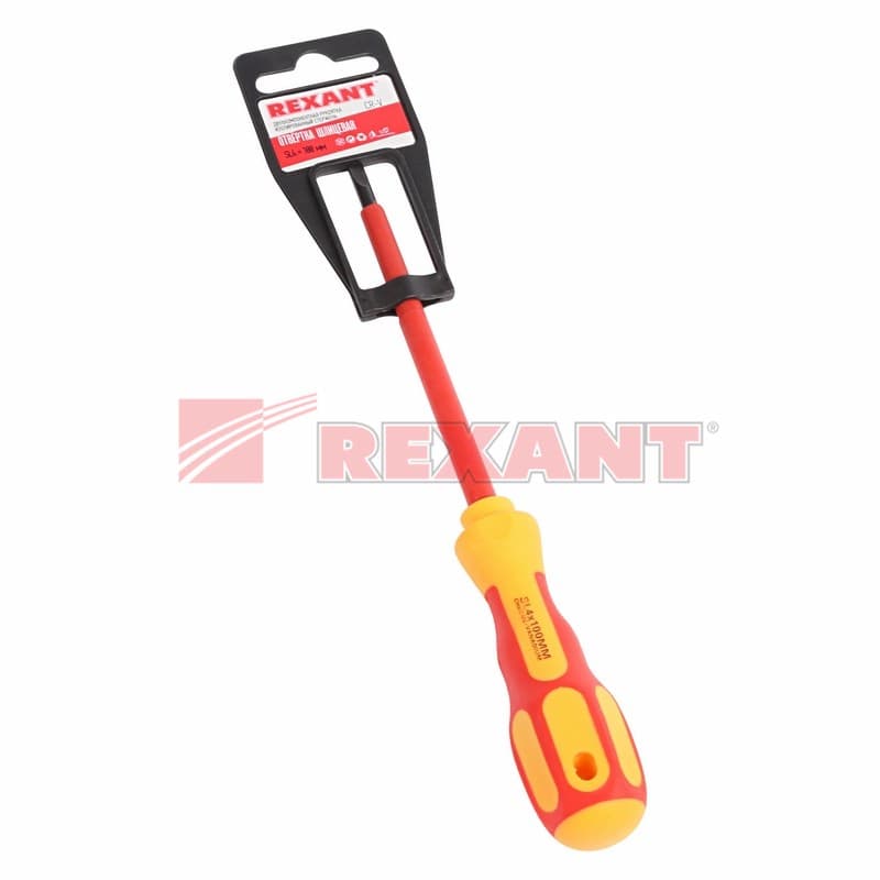 Отвертка шлицевая " Электрика " SL 4 X 100 мм Rexant 12-4712 — миниатюра 2