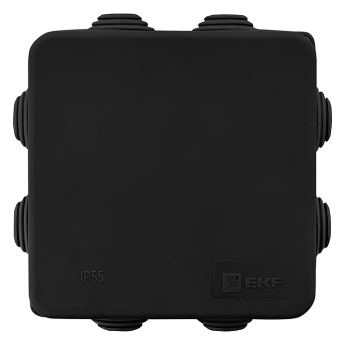 EKF Коробка распределительная КМР-030-031 с крышкой (85x85x40) для прямого монтажа 8 мембр. вводов чёрная IP55 — миниатюра 4
