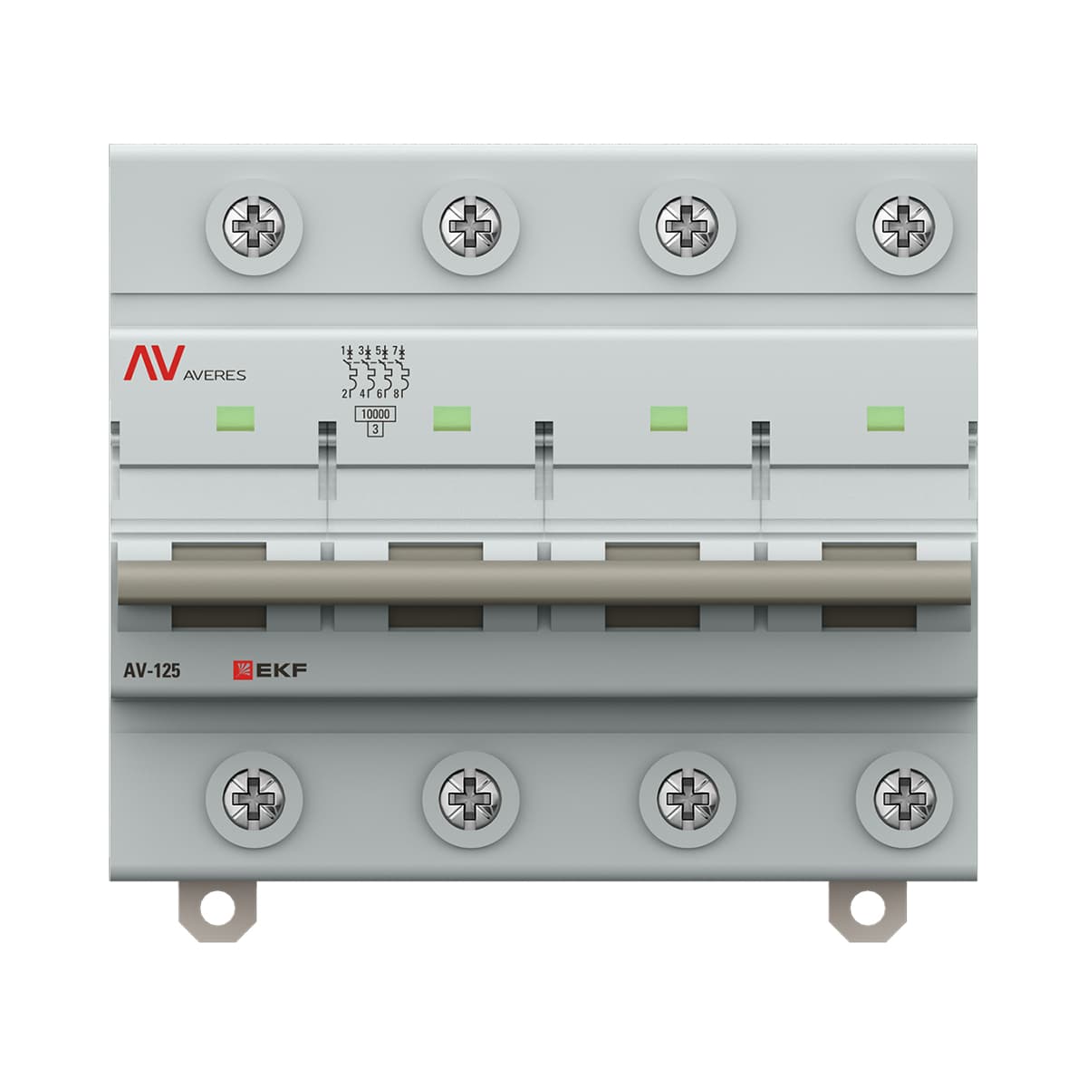 Выключатель автоматический AV-125 4P 63A (D) 10kA EKF AVERES mcb125-4-63D-av — миниатюра 3
