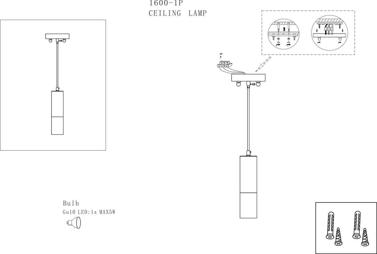 Favourite Черная/Золото Люстра 1*GU10LED*4W 1600-1P — миниатюра 2