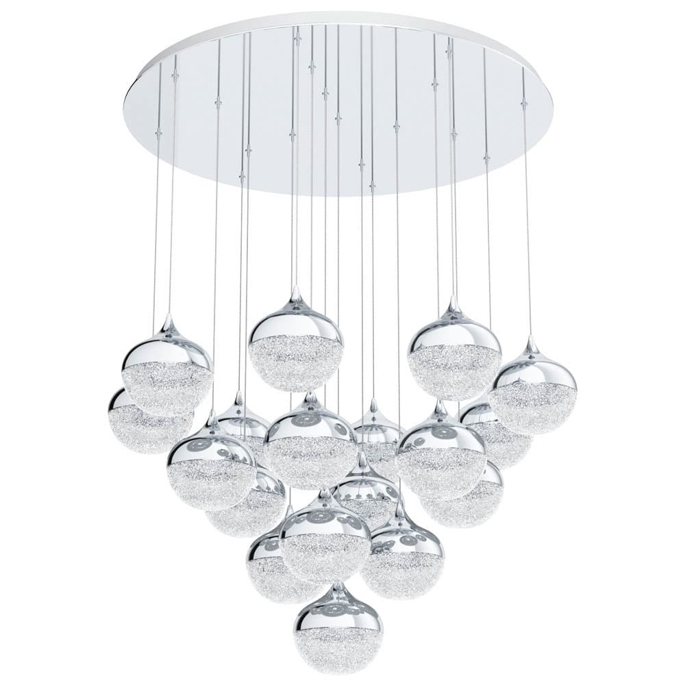 Eglo 39528 Светодиодный подвес MIOGLIA, 18x3,15W(LED), сталь, хром/пластик, белый, прозрачный