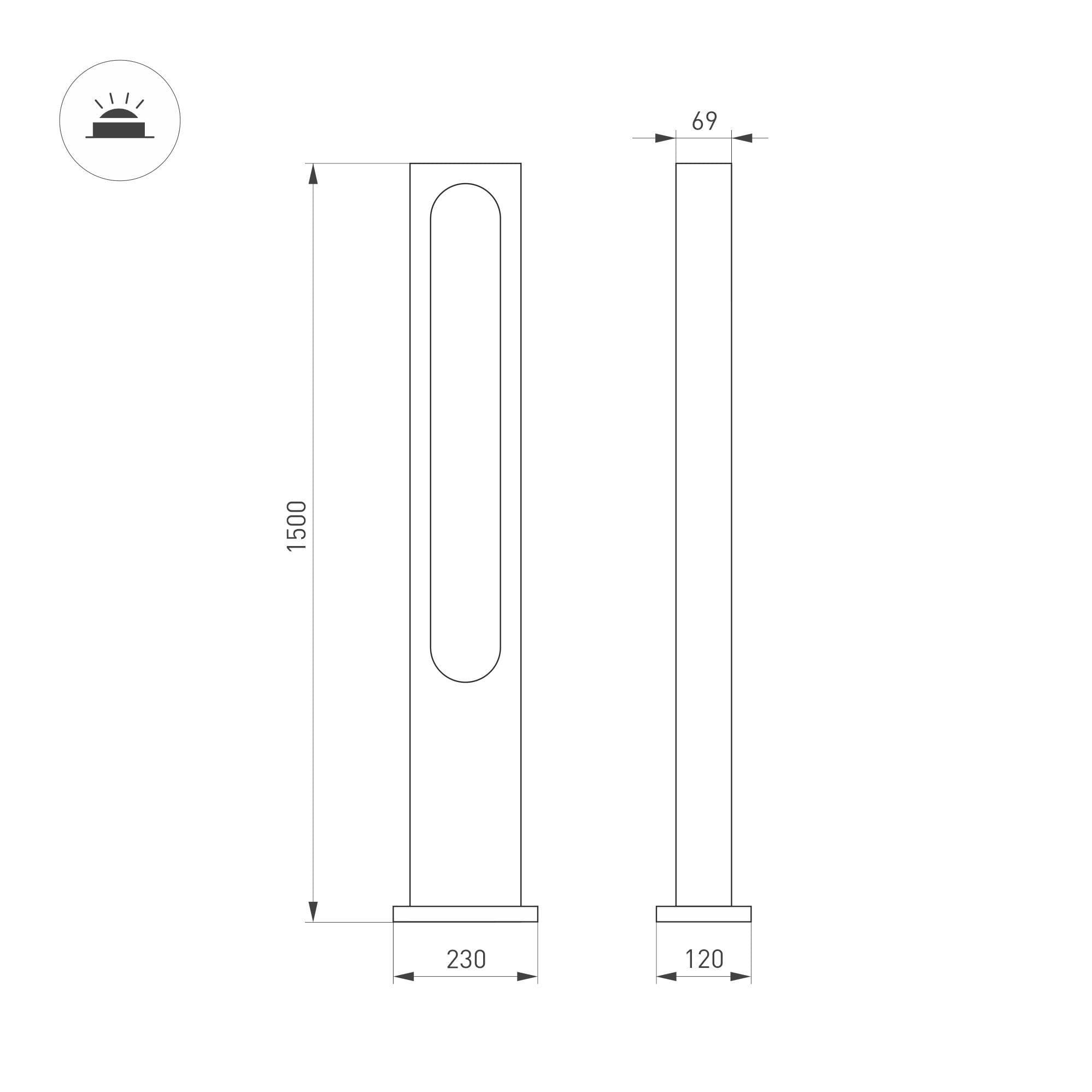 Arlight Светильник LGD-MUSE-BOLL-H1500-18W Warm3000 (DG, 328 deg, 230V) (IP65 Металл, 3 года) 035395 — миниатюра 2
