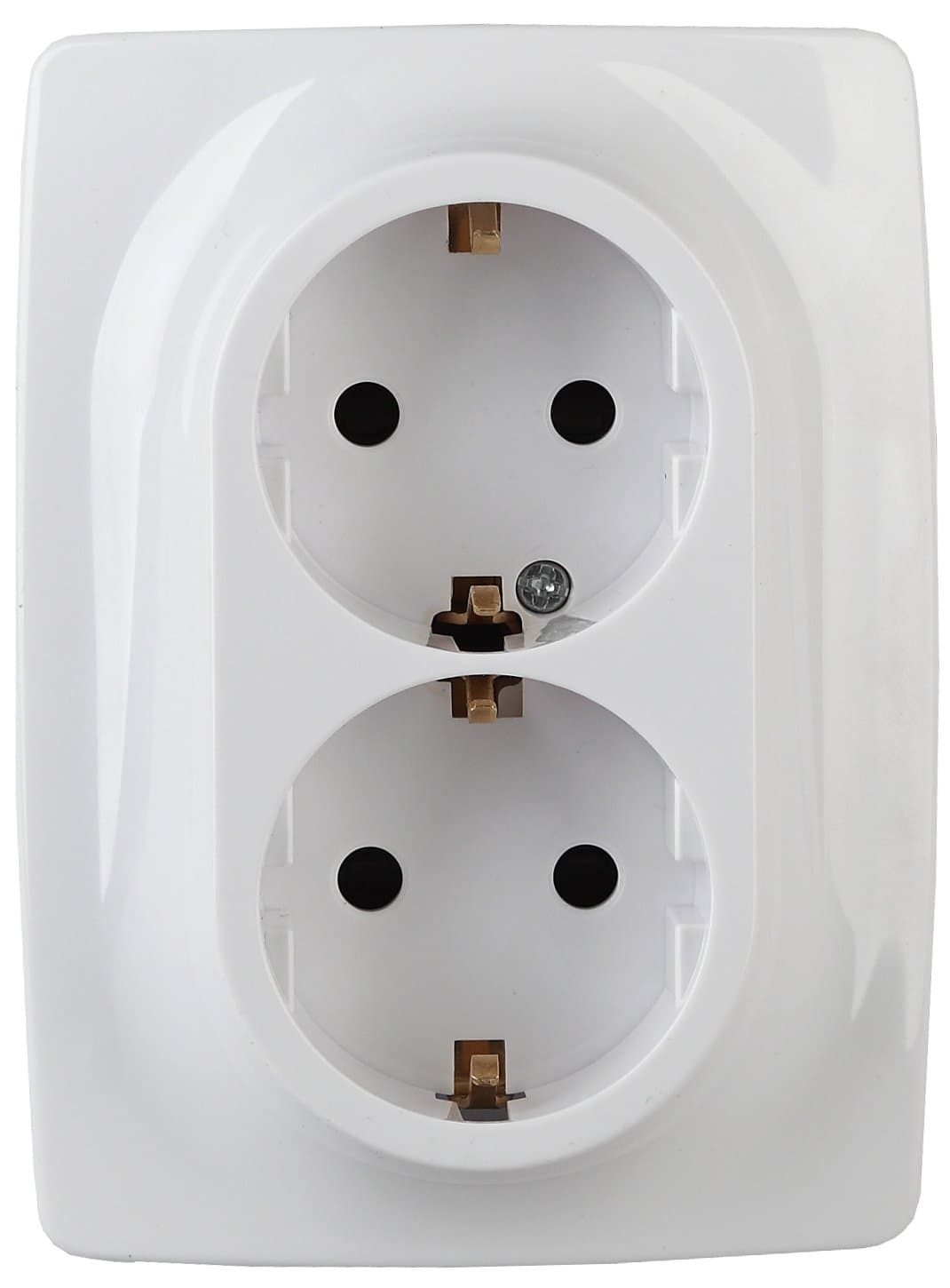 ЭРА 12-2116-01 Розетка 2X2P+E Schuko, 16A-250В, IP20, винт, 12, Белый