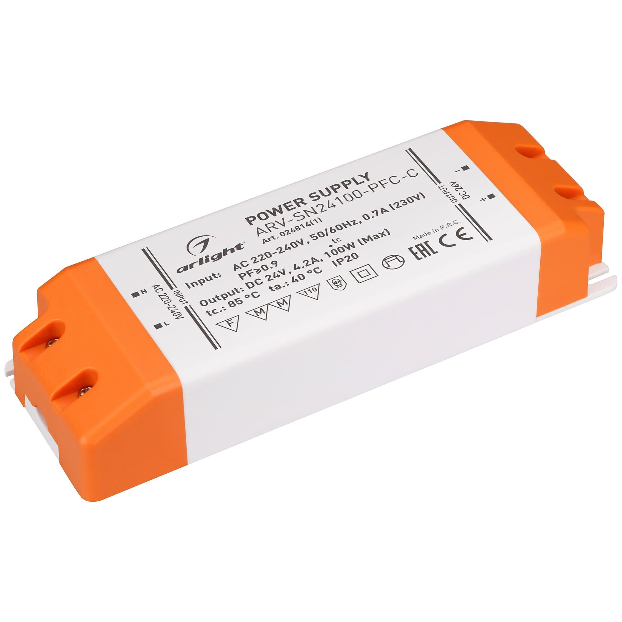Arlight Блок питания ARV-SN24100-PFC-C (24V, 4.2A, 100W) (IP20 Пластик, 3 года) 026814(1)