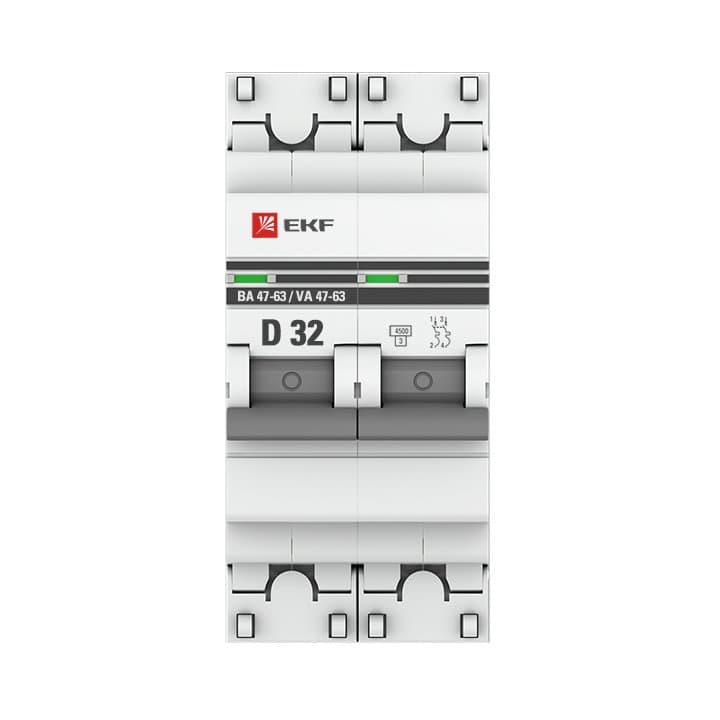 EKF PROxima ВА 47-63 Автоматический выключатель (D) 2P 32А 4,5kA mcb4763-2-32D-pro — миниатюра 3
