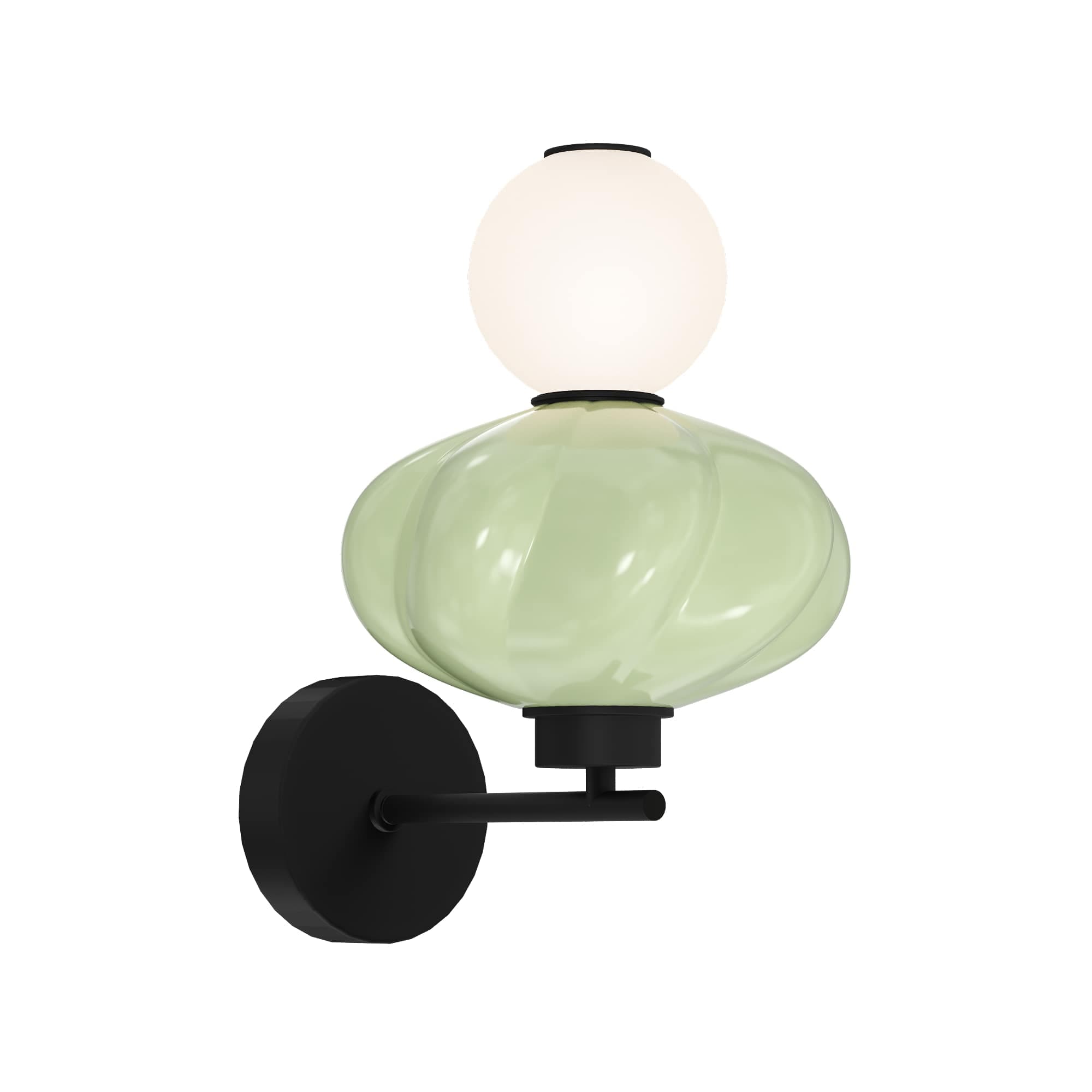 ST LUCE SL6134.401.01 Светильник настенный черный/зелёный, опаловый LED 1*8W 3000K