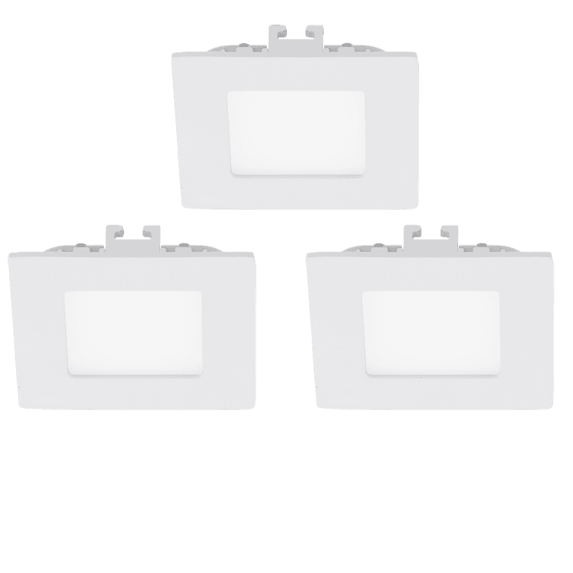 Eglo Комплект светодиод. встраив. светильников FUEVA 1, 3х2,7W (LED) 3000K, 85х85, литой металл, белый/пл 94733