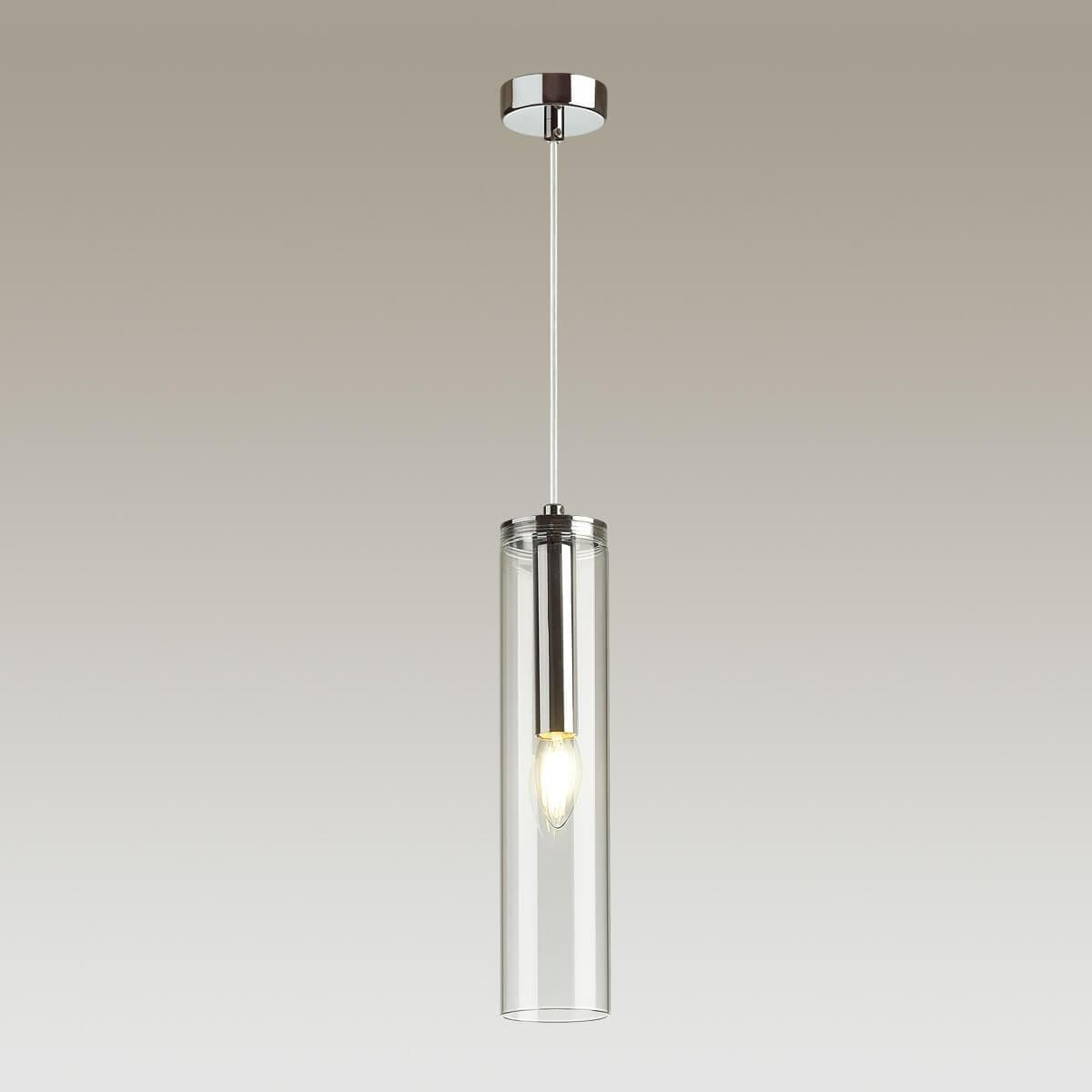 Odeon Light 4695/1 ODL20 379 хром/прозрачный Подвес E14 1*40W KLUM — миниатюра 3