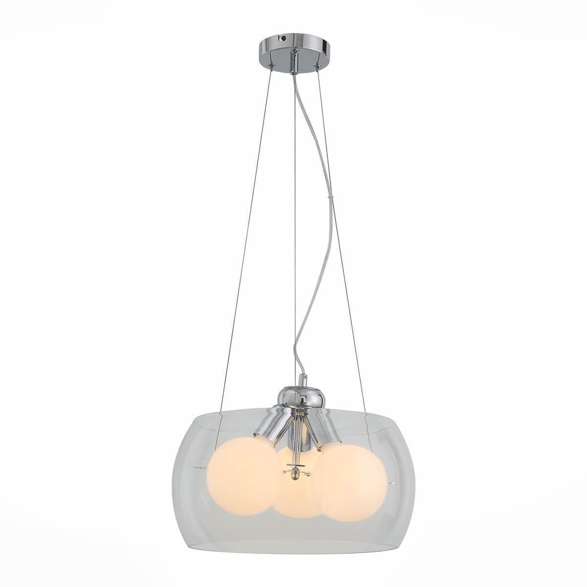 ST LUCE SL512.113.03 Светильник подвесной  Хром/Прозрачный E27 Globe 3*100W