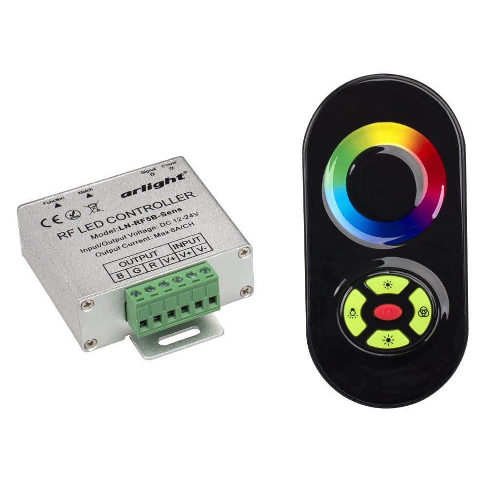 Arlight Контроллер LN-RF5B-Sens Black (12-24V,180-360W) (IP20 Металл, 1 год) 016484
