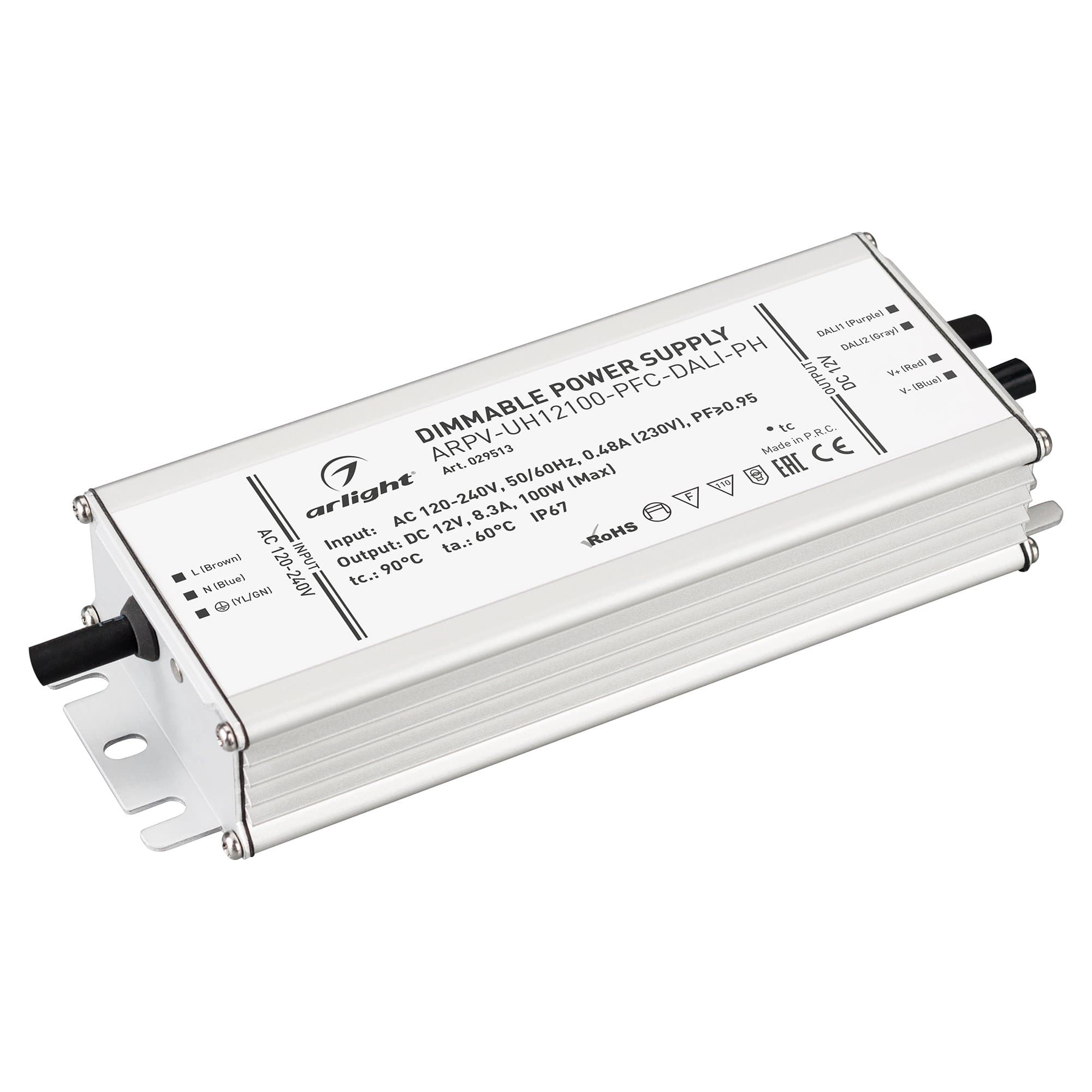 Arlight Блок питания ARPV-UH12100-PFC-DALI-PH (12V, 8.3A, 100W) (IP67 Металл, 7 лет) 029513