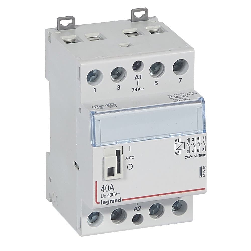 Legrand CX3 Контактор 24V 4НО 40А с руч.уп. 412518 — миниатюра 1