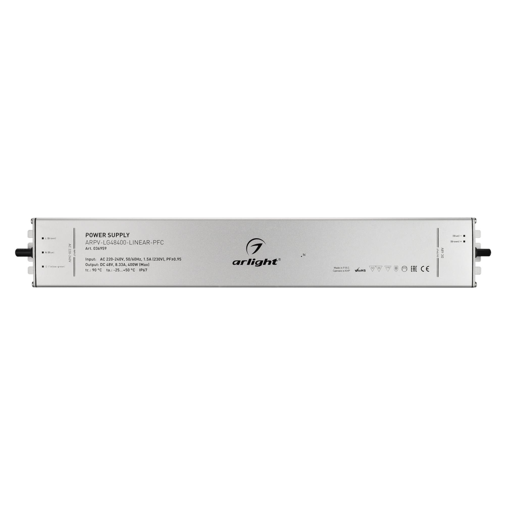 Arlight Блок питания ARPV-LG48400-LINEAR-PFC (48V, 8.33A, 400W) (IP67 Металл, 5 лет) 036959 — миниатюра 2