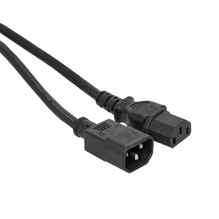 EKF Кабель питания TERACOM для PDU IEC 60320 C13 - IEC 60320 C14 сечение 3x1,5мм2 250В 10A длина 3,0 метра — миниатюра 2