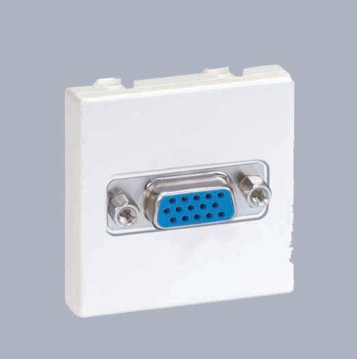 Simon 27 Мех Слоновая кость Розетка для подключения VGA-разъёма, HD15 (15pin), широкий, винты 2700091-031
