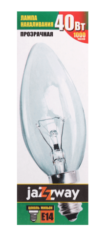 Jazzway Лампа накаливания B35 240V 40W E14 clear .3320539 — миниатюра 2