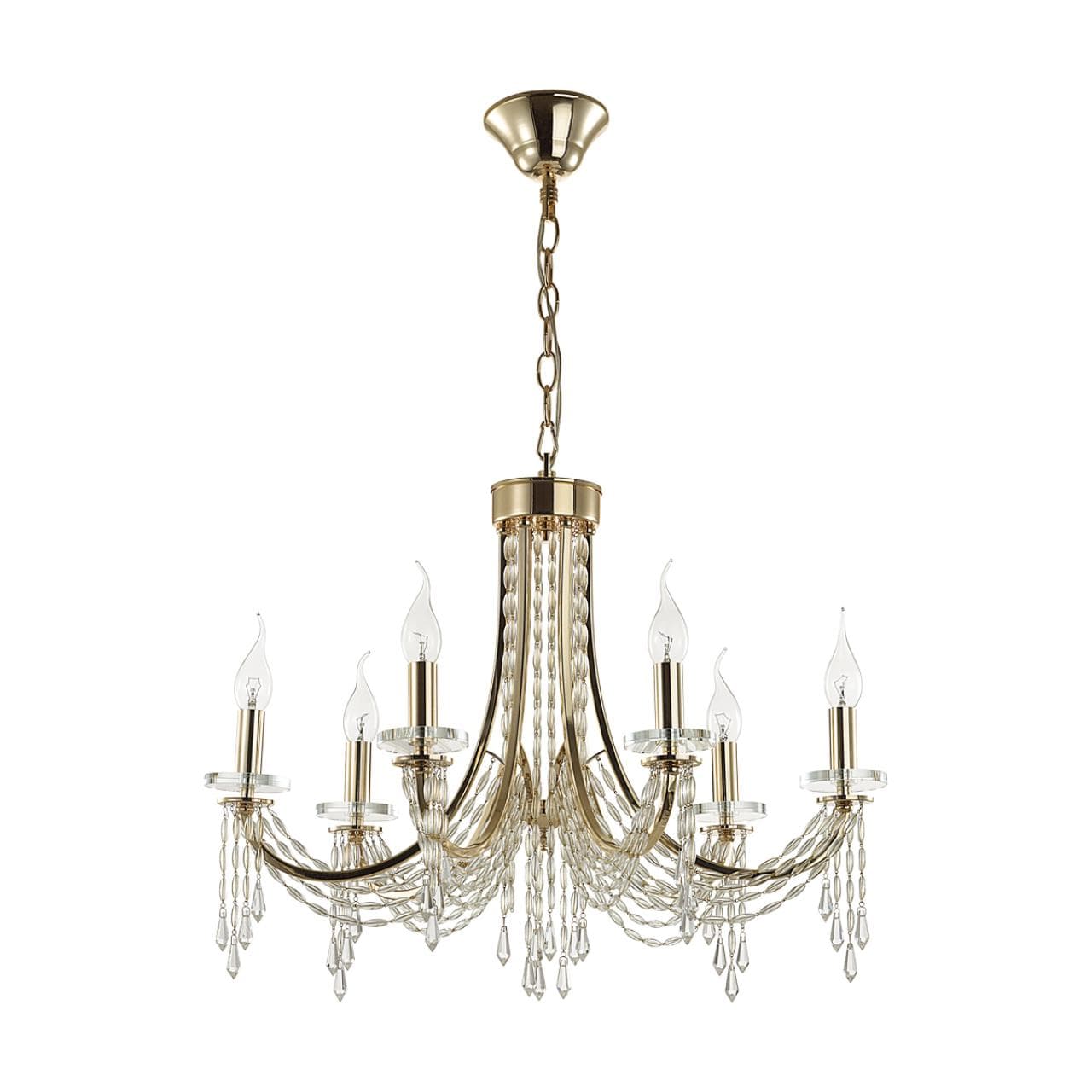 Odeon Light 5063/6 CLASSIC ODL24 537 золото/прозрачный/металл/хрусталь Люстра E14 6*40W CAPEL