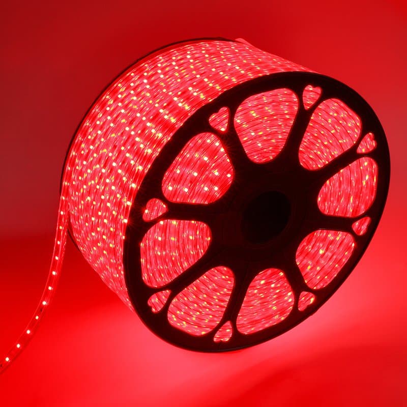 REXANT LED лента 220В, 10*7 мм, IP65, SMD 2835, 60 LED/m Красная, бухта 100 м 142-601