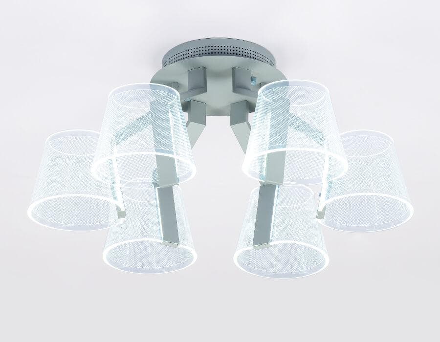 Ambrella Потолочная светодиодная люстра с пультом AK4022/6 GR/S серый/песок 72W D600*260 (ПДУ РАДИО 2.4) — миниатюра 4
