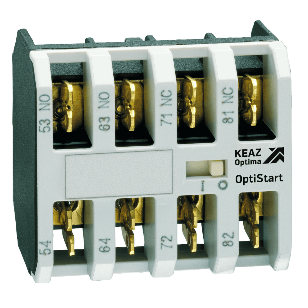 КЭАЗ Блок контактный OptiStart K-MX-1040 фронтальный 4НО, клеммы фастон, для мини-контакторов M