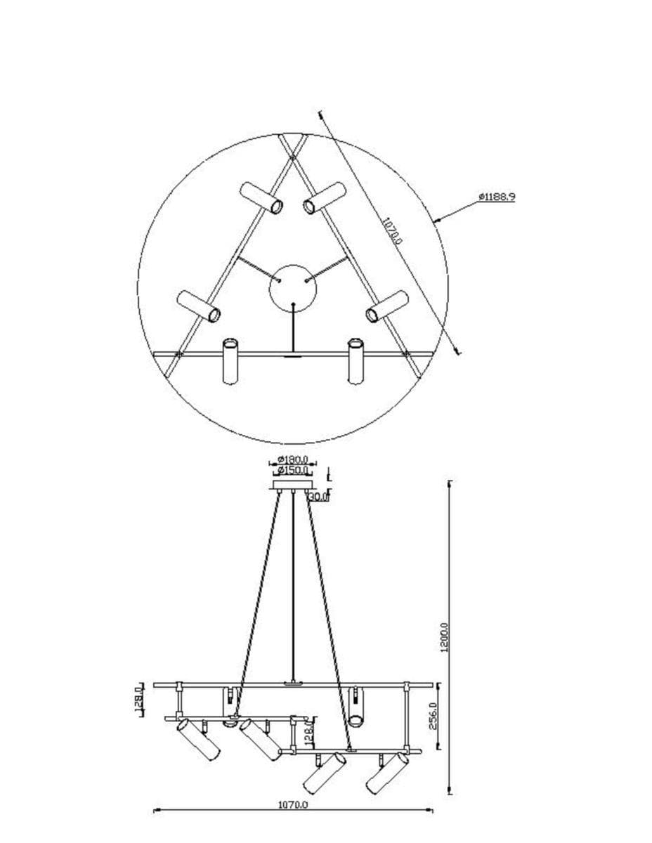 Maytoni Technical Черно-белый Светильник подвесной MOD128PL-06WB — миниатюра 10