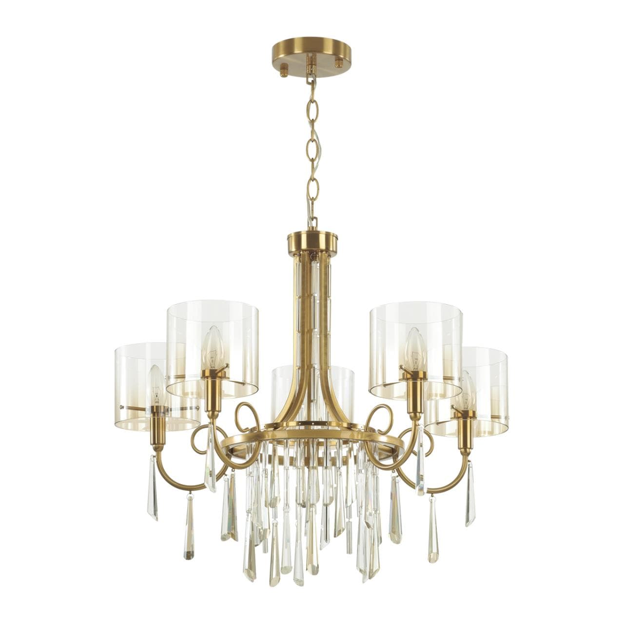 Odeon Light 4886/5 HALL ODL_EX23 41 бронзовый/янтарн./металл/стекло Люстра E14 5*40W NICOLE — миниатюра 1