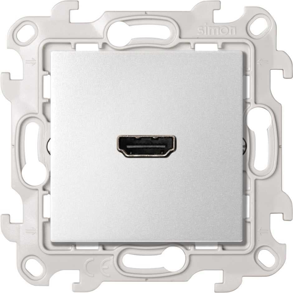 Simon 24 Алюминий Розетка HDMI v1.4 2411094-033