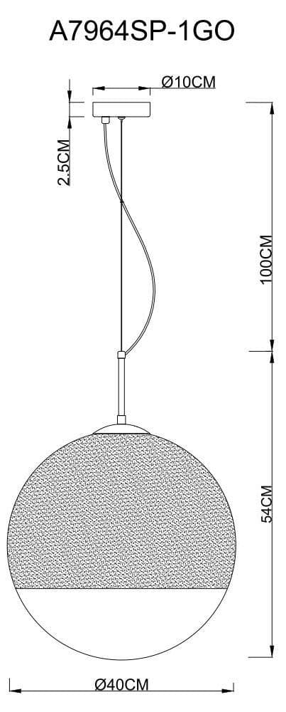 Arte Lamp A7964SP-1GO Подвесы — миниатюра 3