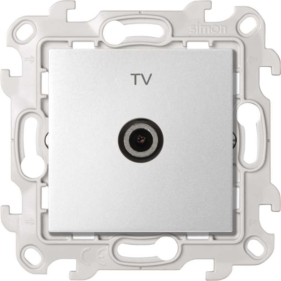 Simon 24 Алюминий Розетка TV одиночная 2450477-033