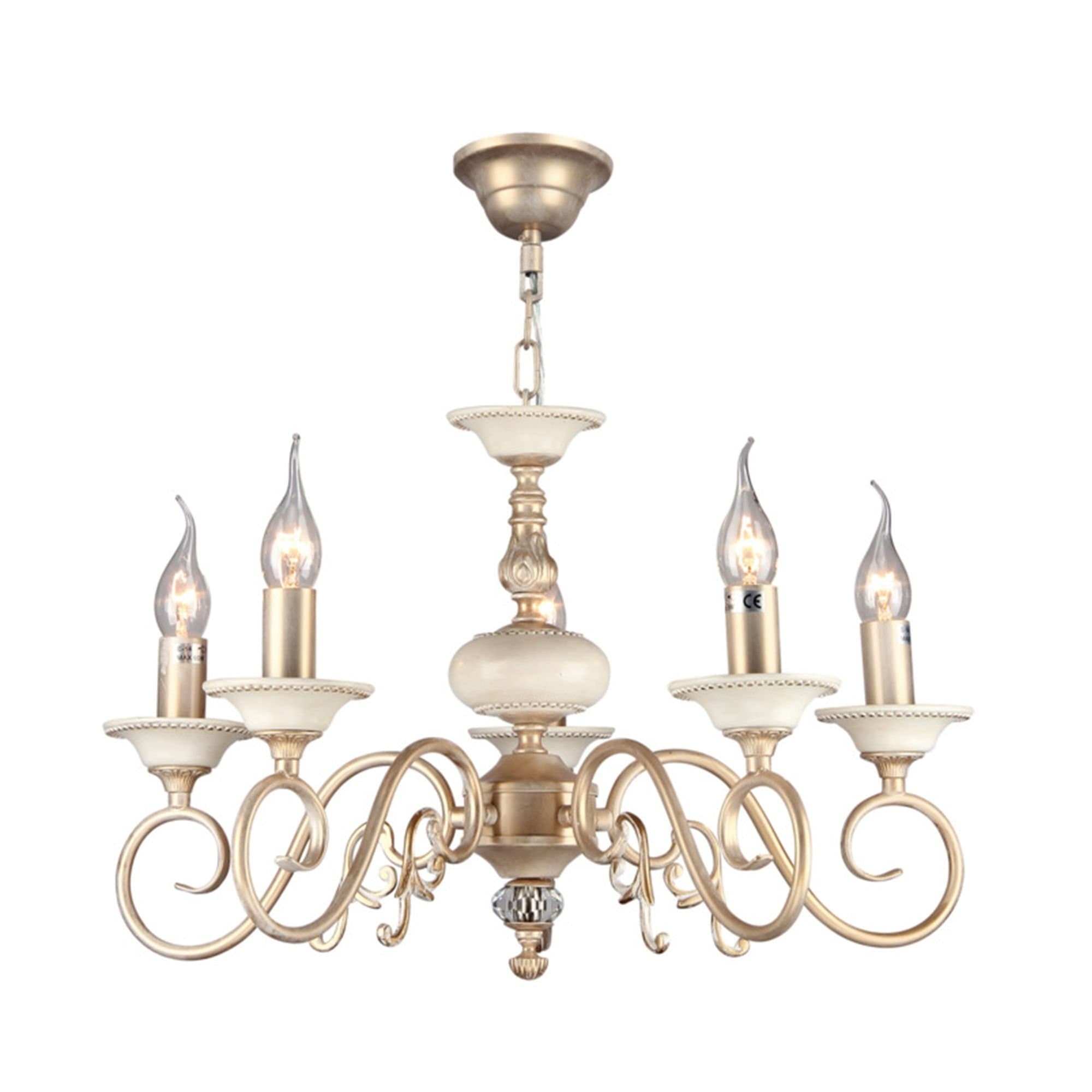 Maytoni Elegant Perla Кремовый с Золотом Люстра 5xE14 60W ARM337-05-R — миниатюра 3