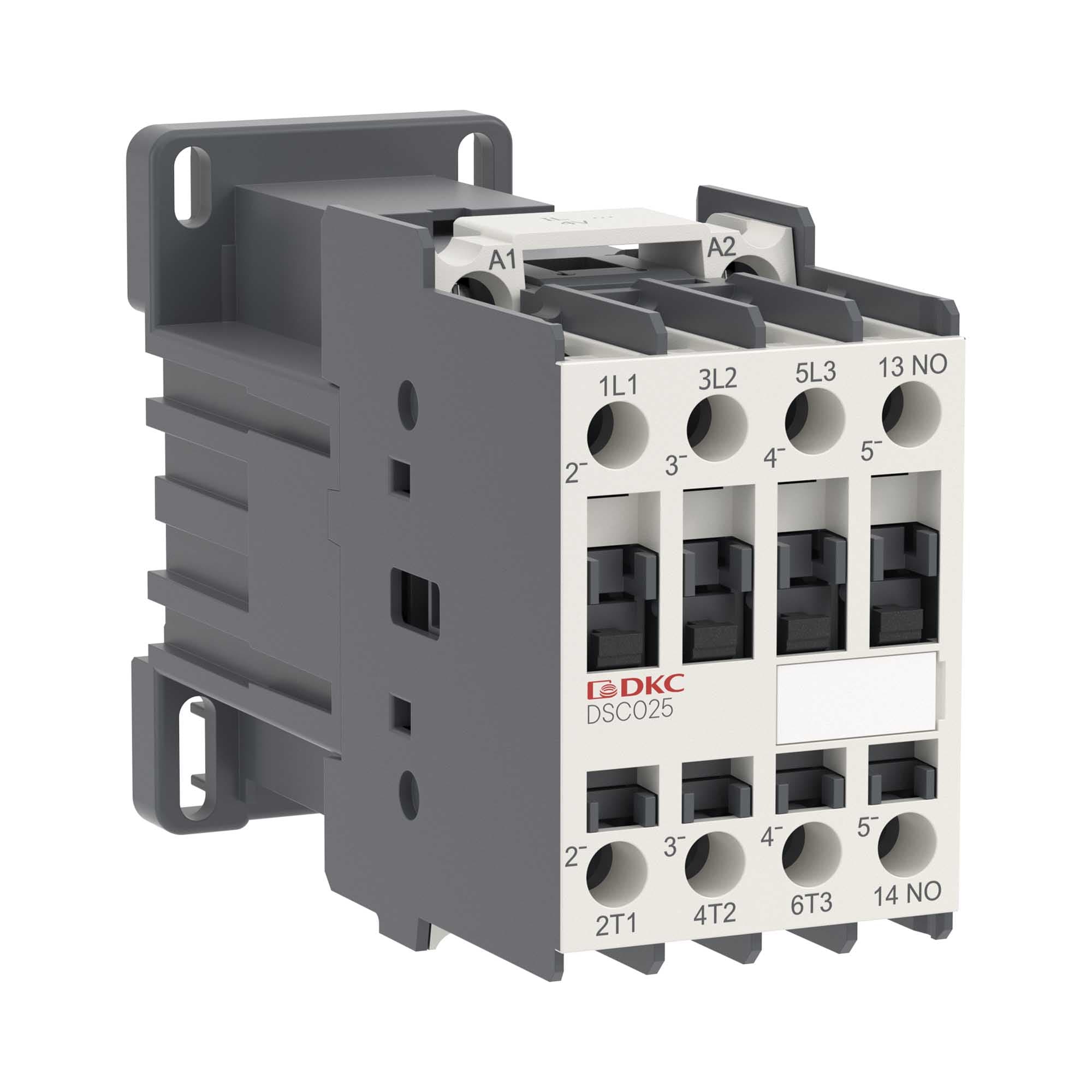 DKC Магнитный контактор YON DSC025 25A 12,5кВт AC3 3P кат.24В DC 1НО — миниатюра 1