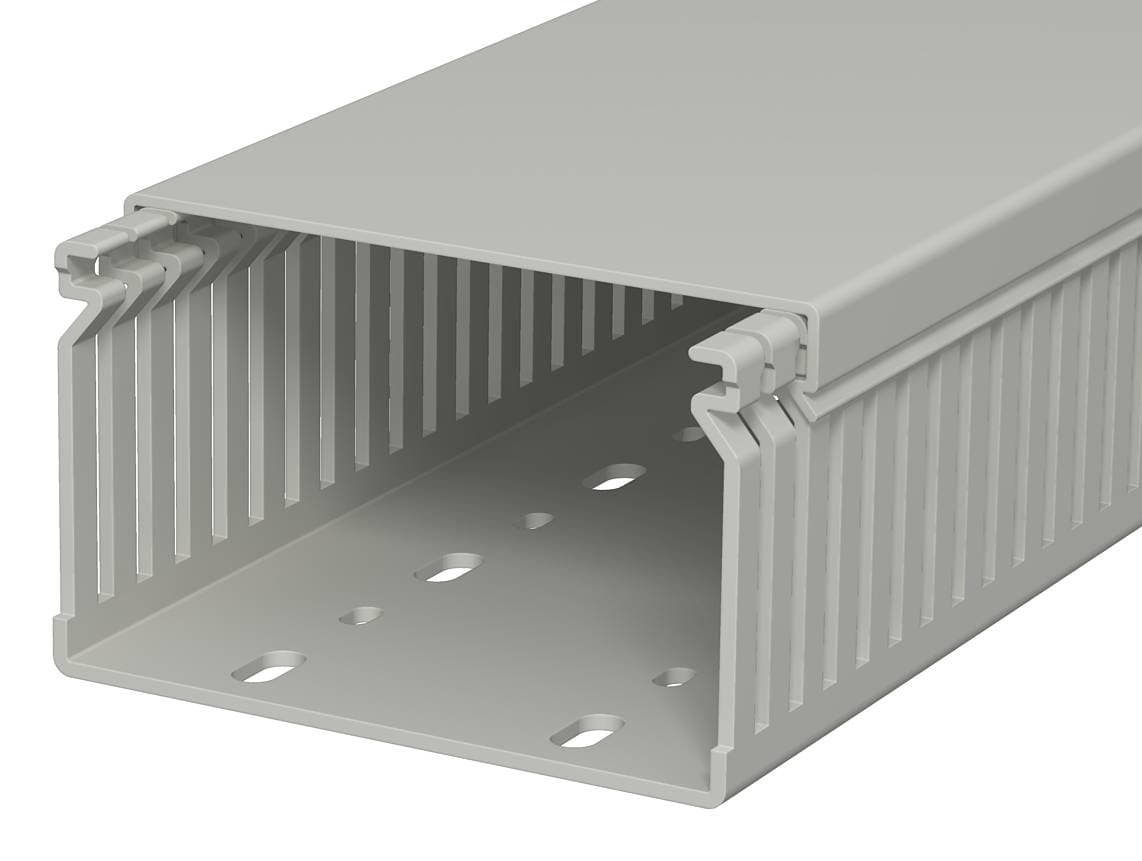 OBO Bettermann Кабель-канал перфорированный распределительный LK4 60x100x2000 мм (перфокороб) ПВХ, серый RAL7030 6178037 — миниатюра 1