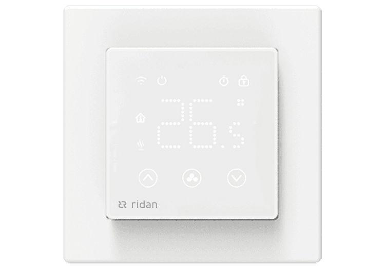 Терморегулятор RIDAN RSmart-SWс Wi-Fi для водяного отопления, 3А, встраиваемый, белый