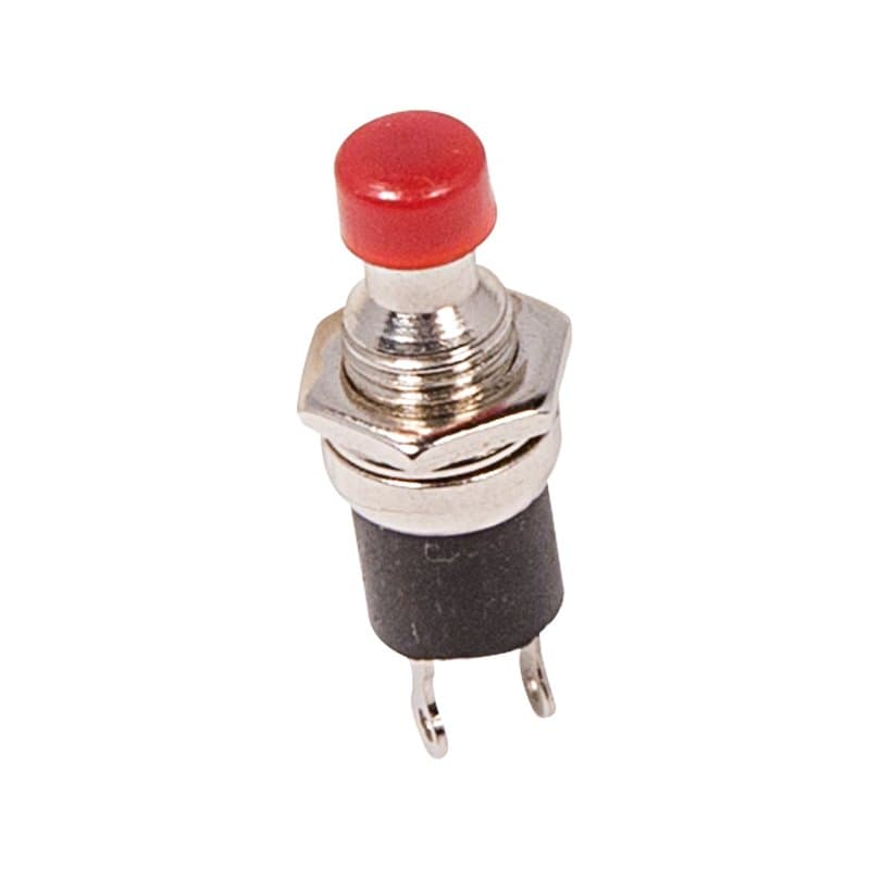 Выключатель-кнопка металл 220V 2А (2с) (ON)-OFF Ø7.2 красная Micro Rexant 36-3310
