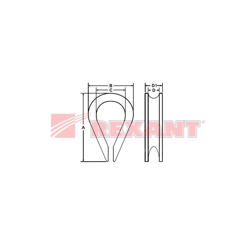 Коуш DIN 6899, d 5 Rexant 09-5655 — миниатюра 2