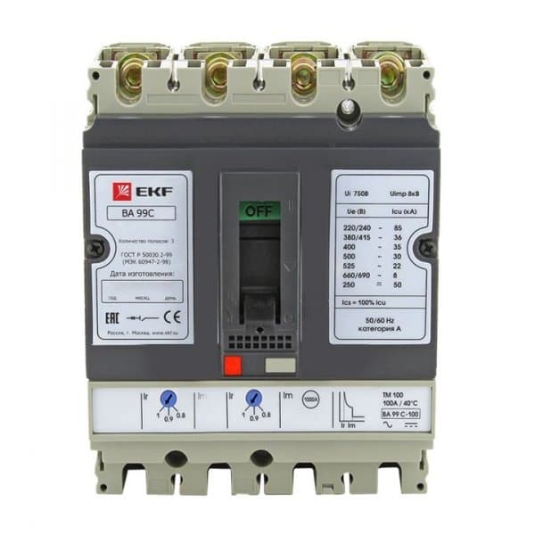 EKF PROxima Автоматический выключатель ВА-99C (Compact NS) 100/ 25А 3P+N 36кА