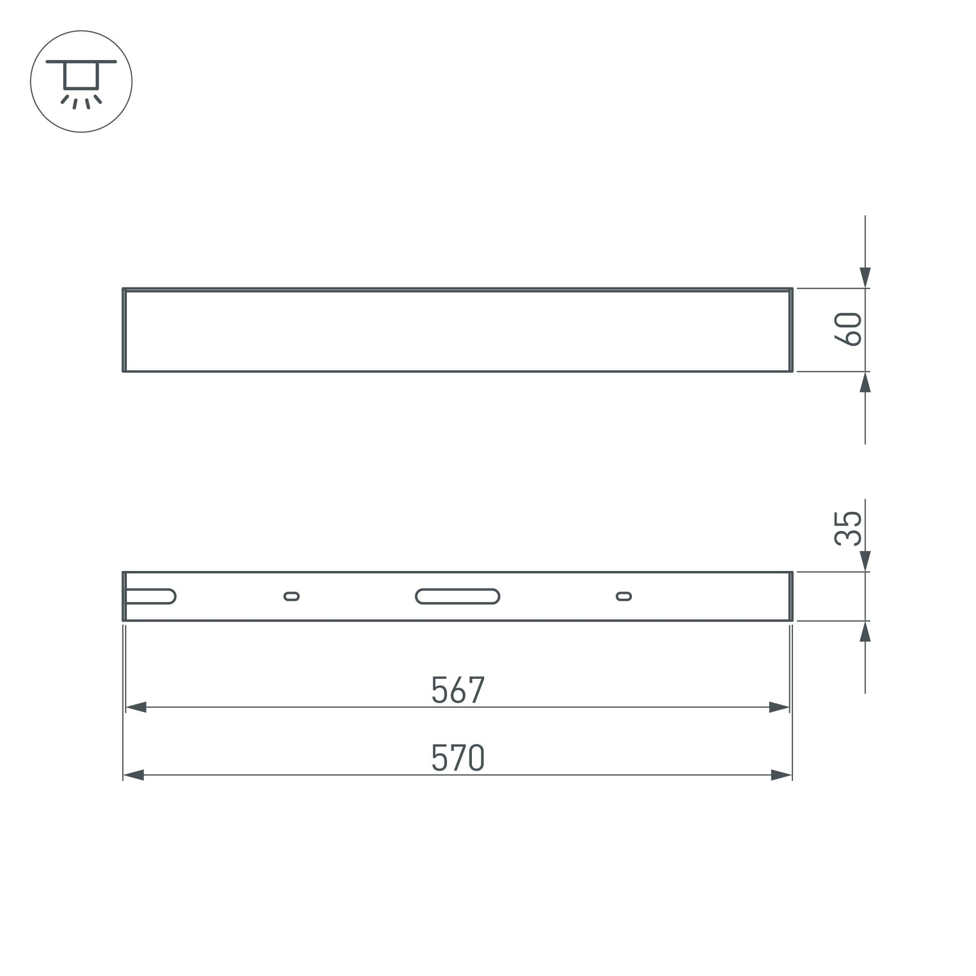 Arlight Потолочный короб для блока питания SL-BOX-480 (Алюминий) 033079 — миниатюра 2