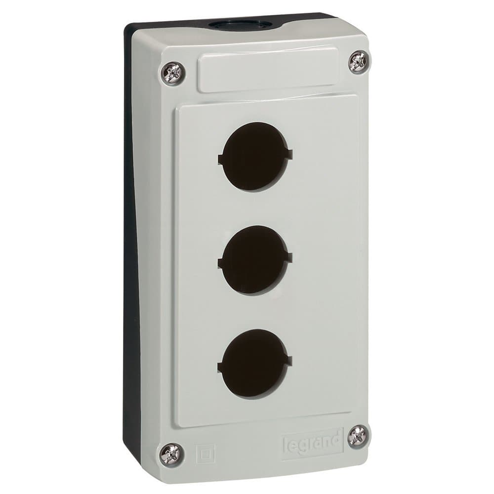 Legrand Osmoz Пост кнопочный 3 отверстия, пустой, серый 024203