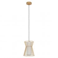 Eglo 99635 Подвесной потолочный светильник (люстра) MASETA, 1x40W, E27, H1100, Ø225, сталь/стекло, белый/матовый золотой
