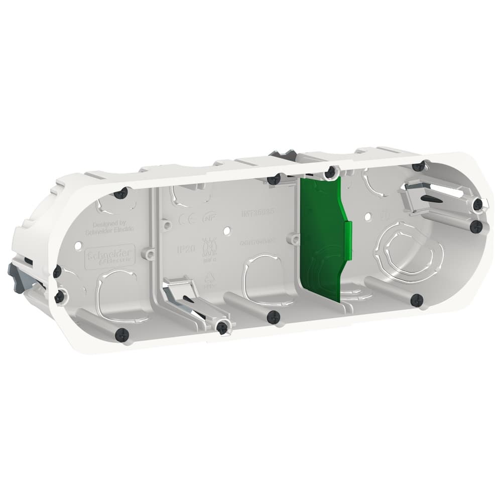 Schneider Electric Коробка 3 поста глубина 50мм д/полых стен белая