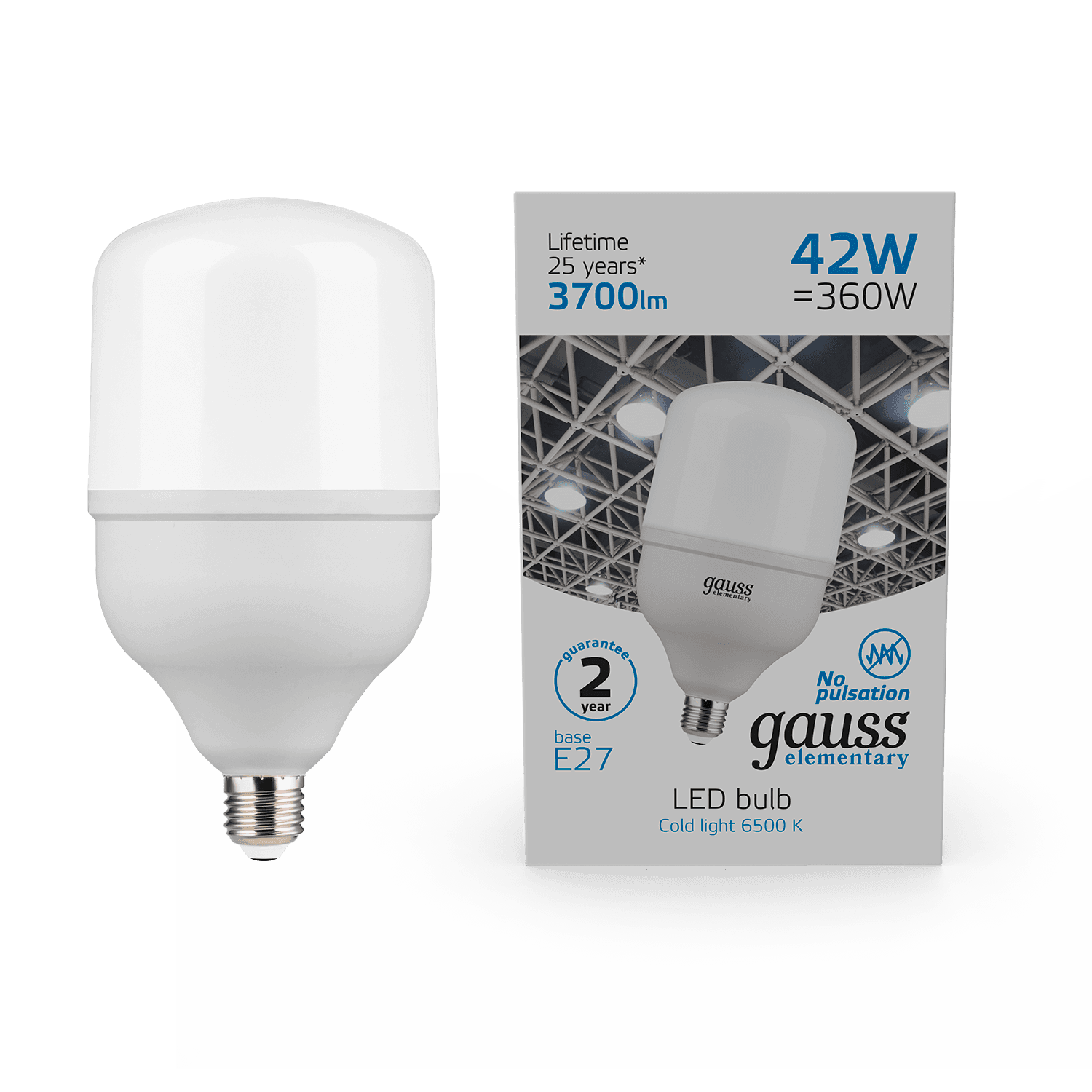 Gauss Лампа Elementary T120 42W 3700lm 6500K E27 LED 63234 — миниатюра 6