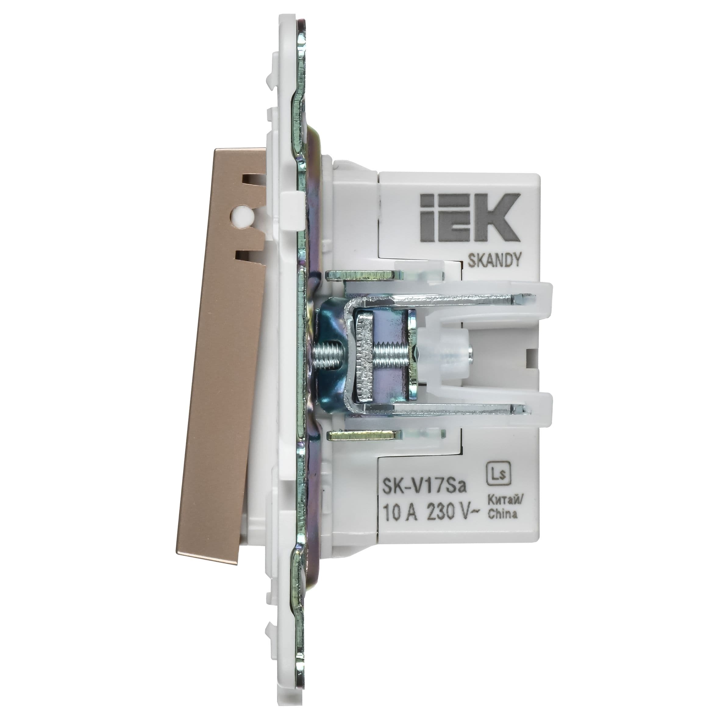IEK SKANDY Песочный Кнопка звонка с индикацией для отелей 10А SK-V17Sa — миниатюра 3