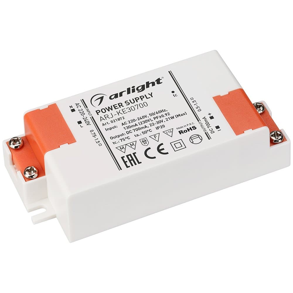 Arlight Блок питания ARJ-KE30700 (21W, 700mA, PFC) (IP20 Пластик, 5 лет) 021872 — миниатюра 1
