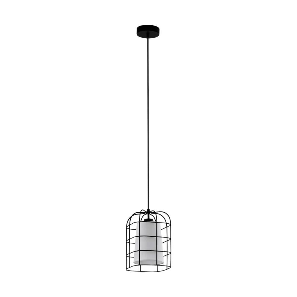 Eglo 43354 Подвес BITTAMS, 1х28W (E27), L190, B190, H1100, сталь, черный/текстиль, белый