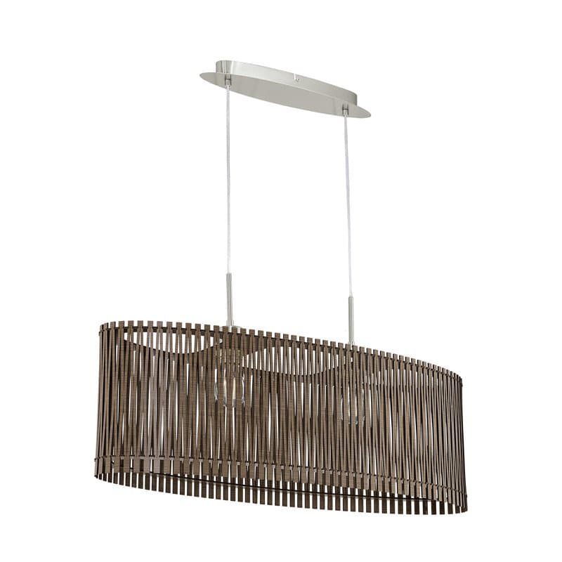 Eglo Подвес SENDERO, 2х60W(E27), L775, B250, H1300, сталь, никель мат./дерево, темно-коричневый 96201